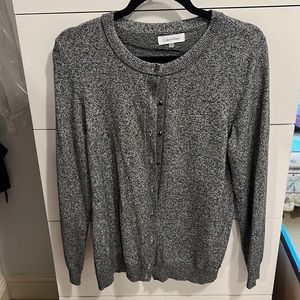Barely worn, Large, Calvin Klein, Black & White Marbled, Long Sleeve Cardigan